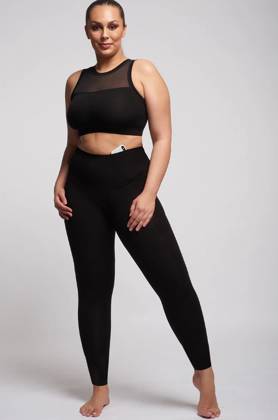 Extra Strong Compression Curve Leggings with Waisted Tummy Control Black