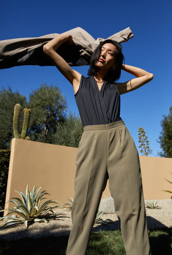 The Eleni Wrap Bodysuit Black – Hautier - Main Image