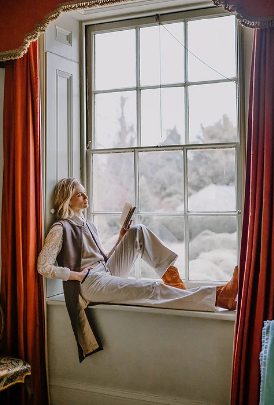 Gaia Needlecord Trousers Stone/Teal