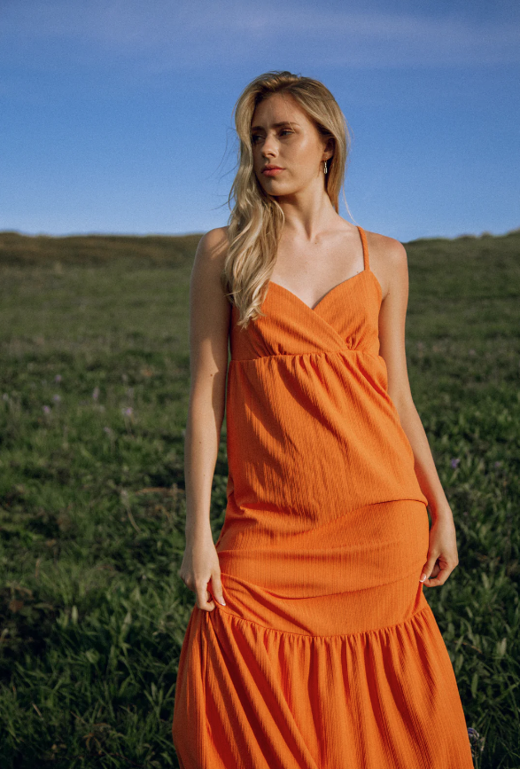 Orange Recycled Maxi Dress