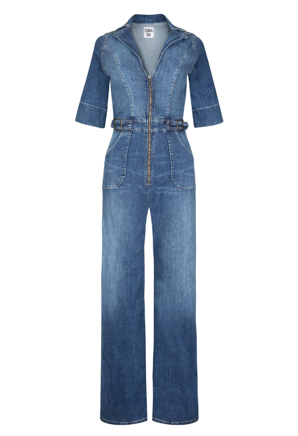 Cassandra The Flared Jumpsuit Fawcett Blue