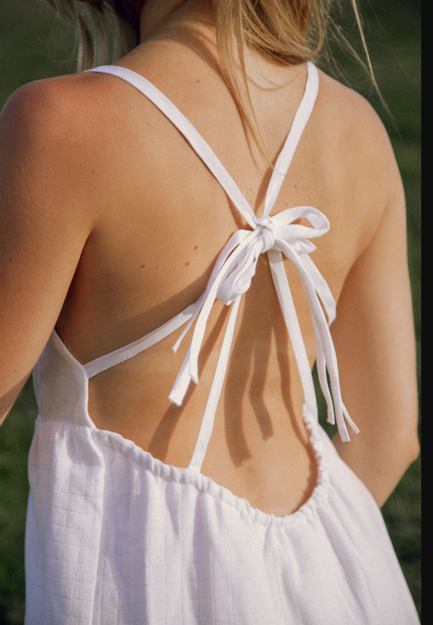 White Organic Cotton Mini Dress