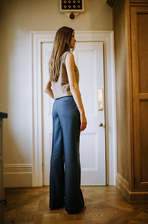 Carpo Merino Wool Trousers in Teal with a Satin Lining