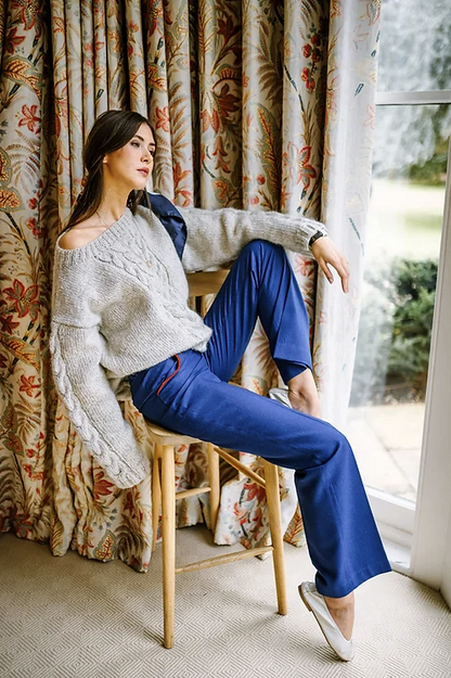 Carpo Merino Wool Trousers in Cobalt