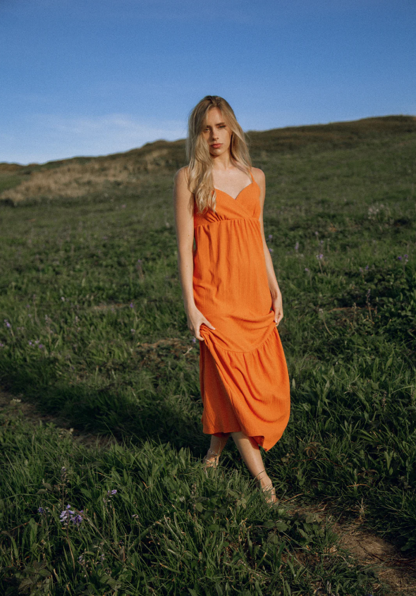 Orange Recycled Maxi Dress